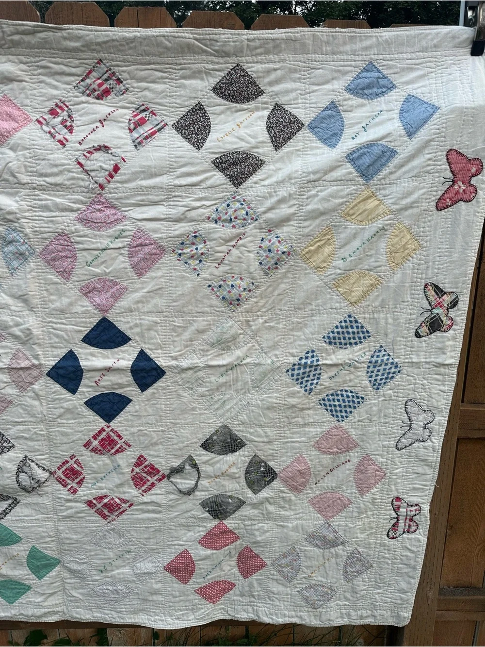 Vintage White Patchwork Quilt